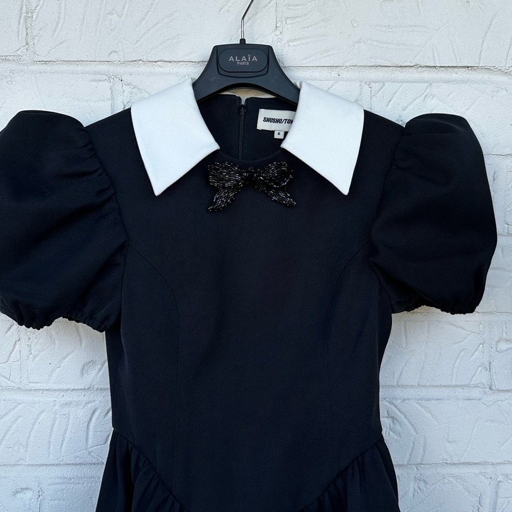 New Shushu/Tong Black Beaded Bow Minidress Size Small - Picture 16 of 16